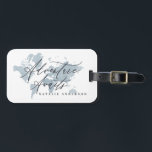 Adventure awaits blue watercolor world map luggage tag<br><div class="desc">Adventure awaits blue watercolor world map luggage tags. Script text and beautiful hand painted watercolor illustrations. Ideal newly wed honeymoon or graduation gifts.</div>