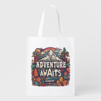 Adventure Awaits: Bold & Modern Grocery Bag
