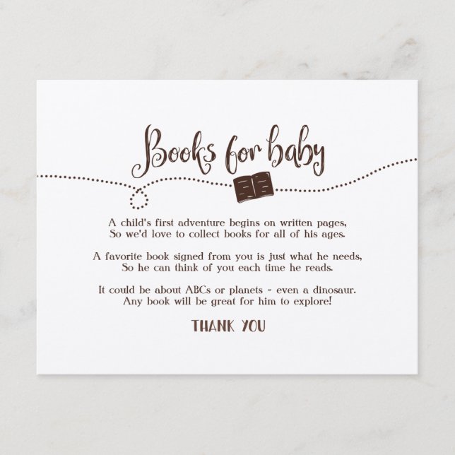 "Adventure Awaits" "Books for Baby" Request Card (Front)