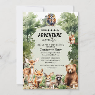 Adventure Awaits Boy Baby Shower Invitation