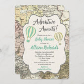 Adventure Awaits boy baby shower invitations (Front/Back)