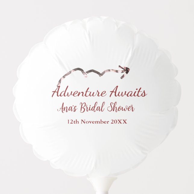 Adventure awaits bridal shower add name arrow marr balloon (Front)