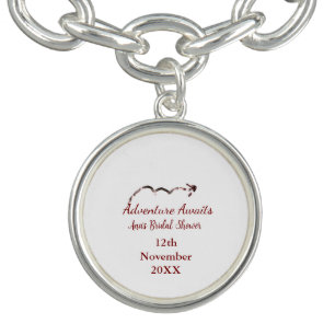 Adventure awaits bridal shower add name arrow marr bracelet