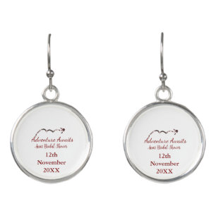 Adventure awaits bridal shower add name arrow marr earrings