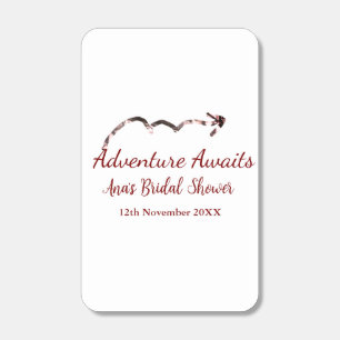 Adventure awaits bridal shower add name arrow marr matchboxes