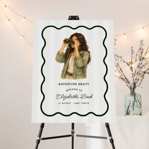 Adventure Awaits Camp Bachelorette Welcome Foam Board