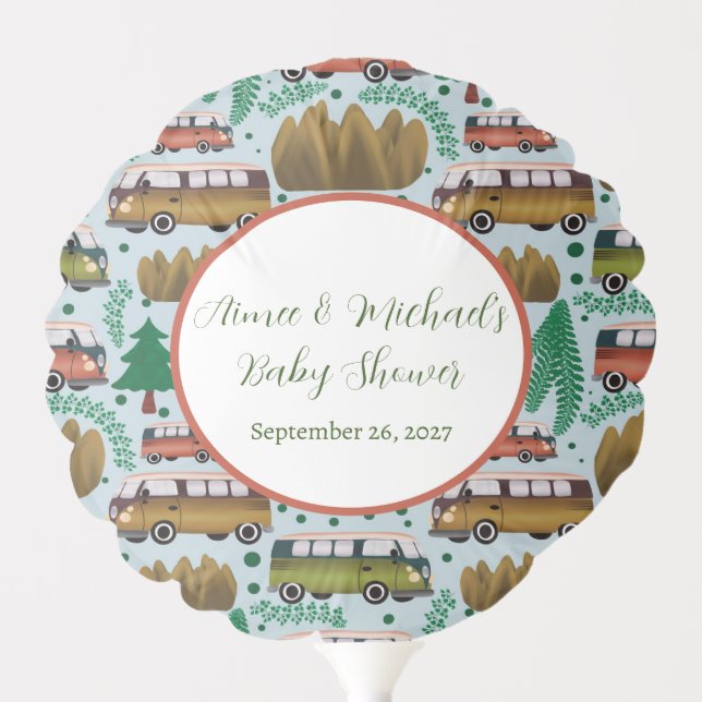 Adventure Awaits: Camper Baby Boy Shower  Balloon (Front)