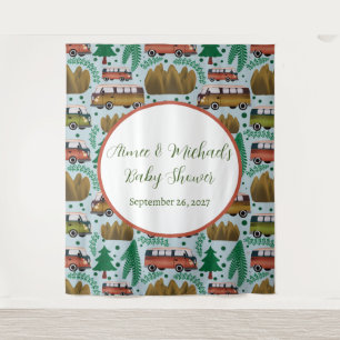 Adventure Awaits: Camper Baby Boy Shower Tapestry