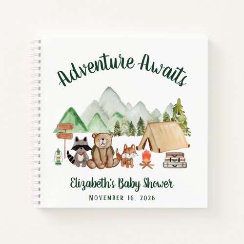 Adventure Awaits Camping Baby Shower Guest Book