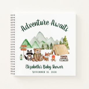 Adventure Awaits Camping Baby Shower Guest Book