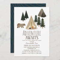 Adventure Awaits Camping Virtual Baby Shower