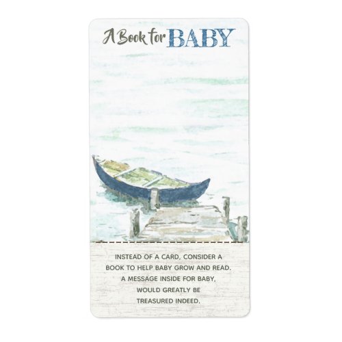 Adventure Awaits Canoe Book for Baby Shower Label