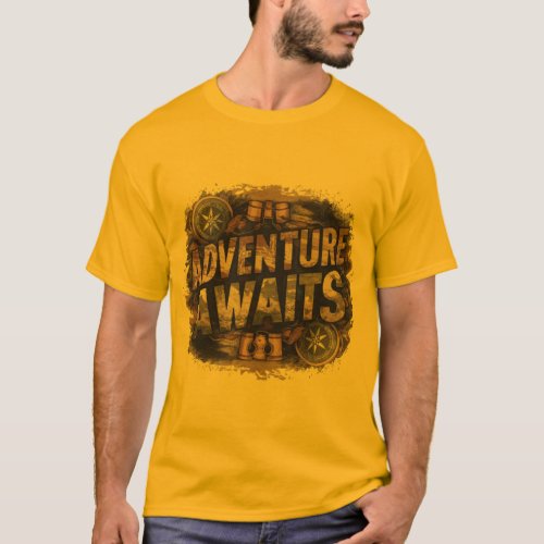 Adventure Awaits Colorful Text Design T_Shirt