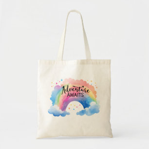 Adventure Awaits Colourful Rainbow  Tote Bag