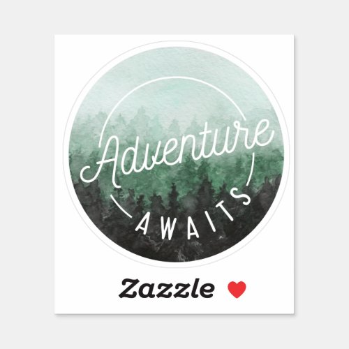 Adventure Awaits  Cool Outdoorsy Quote Sticker