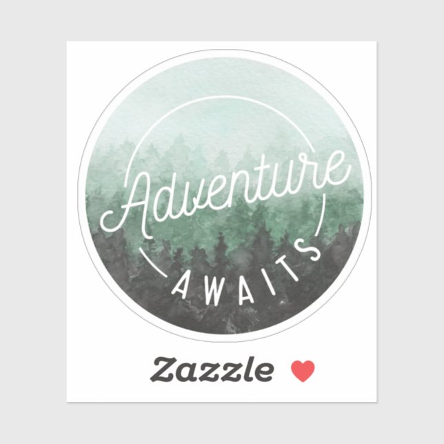 Adventure Awaits | Cool Outdoorsy Quote Sticker (Sheet)