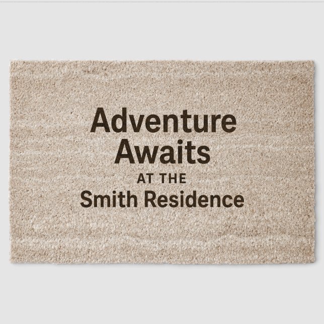 Adventure Awaits Custom Doormat  Door Decor! Fiber Doormat (Front)