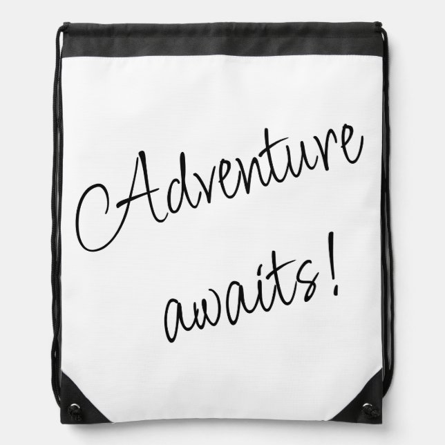 Adventure Awaits Drawstring Backpack (Front)