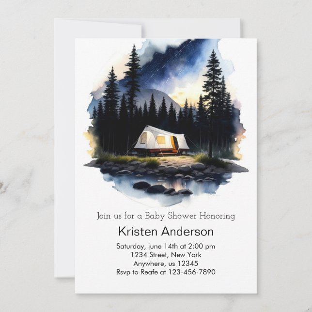 Adventure Awaits Editable Baby Shower Invitation (Front)