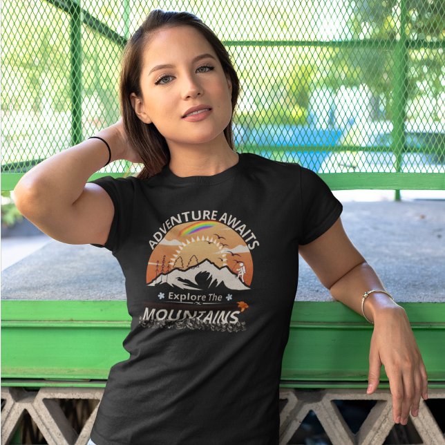  "Adventure Awaits-Explore the mountains" design T-Shirt (Creator Uploaded)