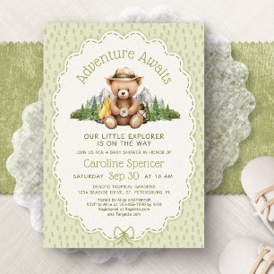 Adventure Awaits Explorer Baby Shower Invitation