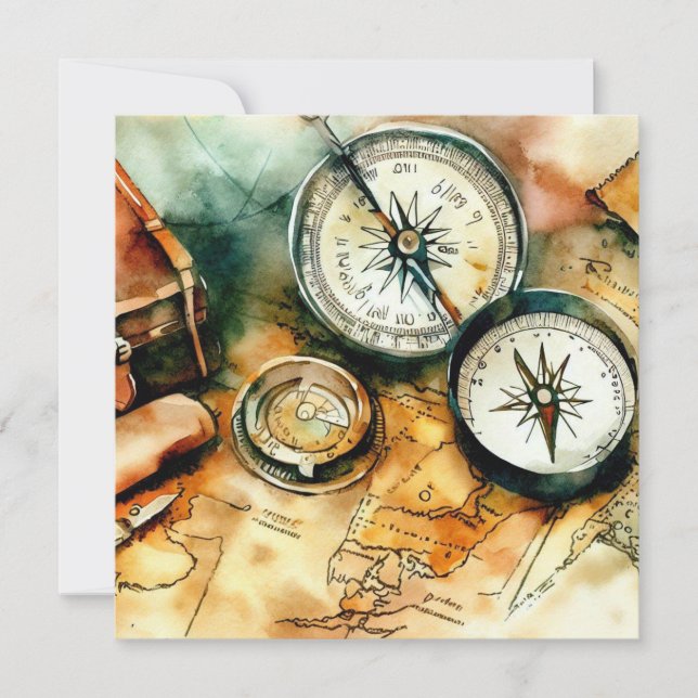 Adventure Awaits:Explorers' Edition, A Baby Shower Invitation (Front)