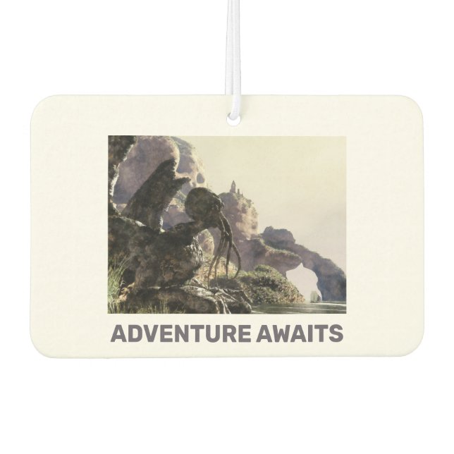 Adventure Awaits. Fantasy landscape Air Freshener (Front)
