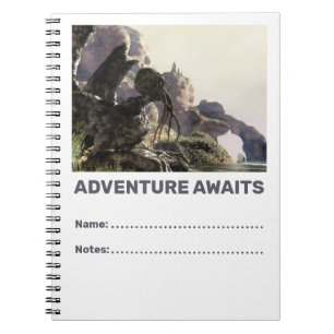 Adventure Awaits. Fantasy landscape Notebook