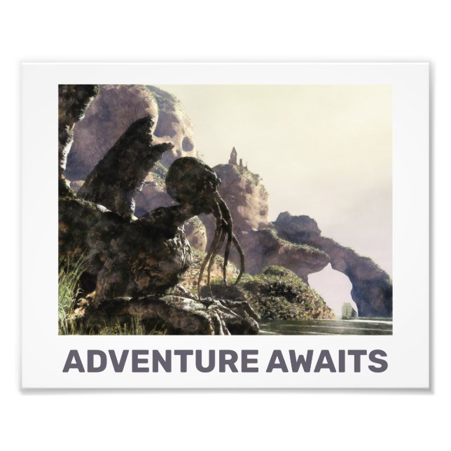 Adventure Awaits. Fantasy landscape Photo Print (Front)