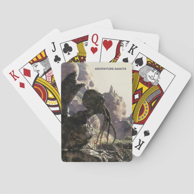 Adventure Awaits. Fantasy landscape Poker Cards (Back)