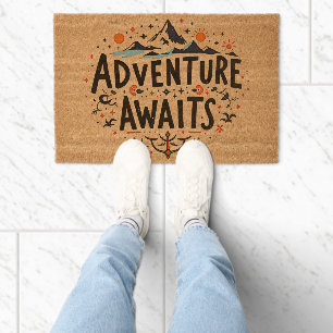 Adventure Awaits Fiber Doormat