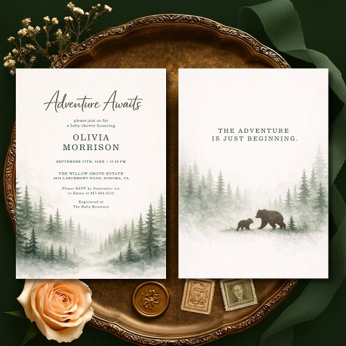 Woodland baby shower invitation