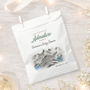 Adventure Awaits Forest Baby Shower Mountains Favor Bag