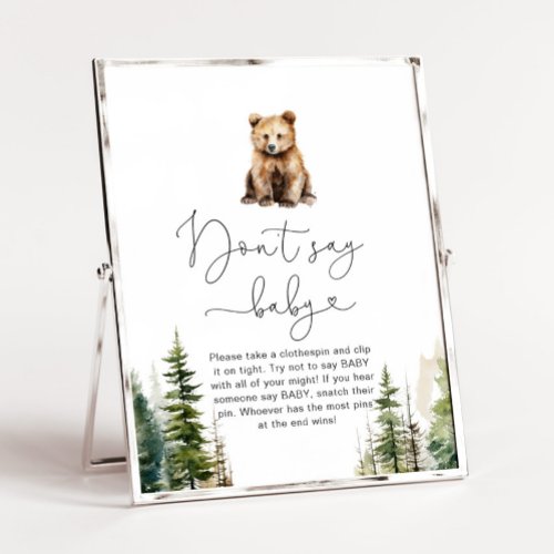 Adventure awaits forest bear Dont say baby game Poster
