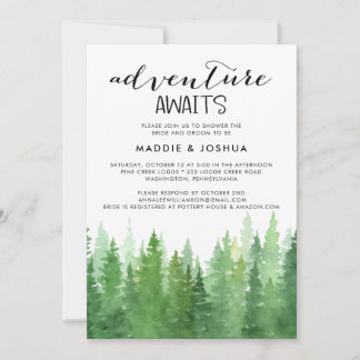 Adventure Awaits Forest Couples Shower Invitation