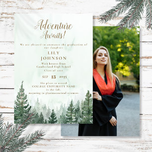 Adventure Awaits Forest Graduation Announcement