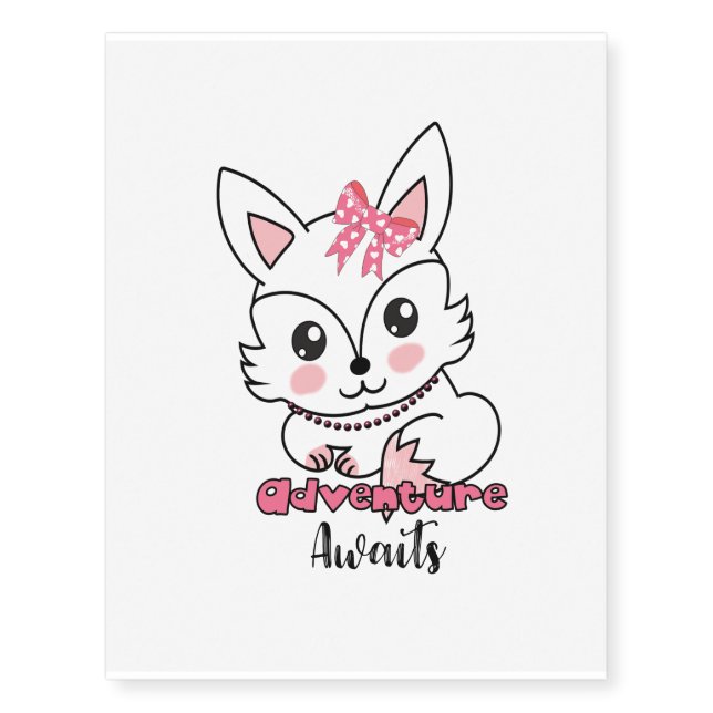 Adventure Awaits, Fox Temporary Tattoos (Front)