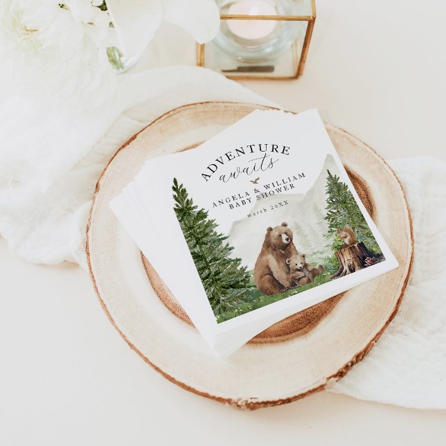 Adventure Awaits Gender Neutral Baby Shower Napkins (Creator Uploaded)