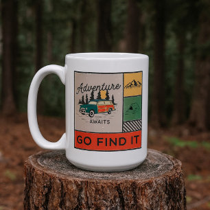 Adventure Awaits Go Find It Retro Camping Travel Coffee Mug