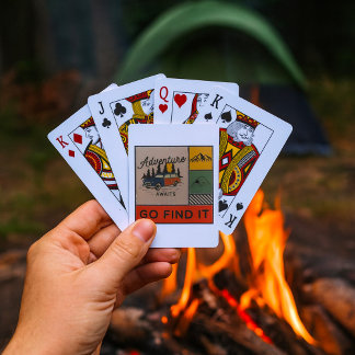 Adventure Awaits Go Find It Retro Camping Travel  Poker Cards