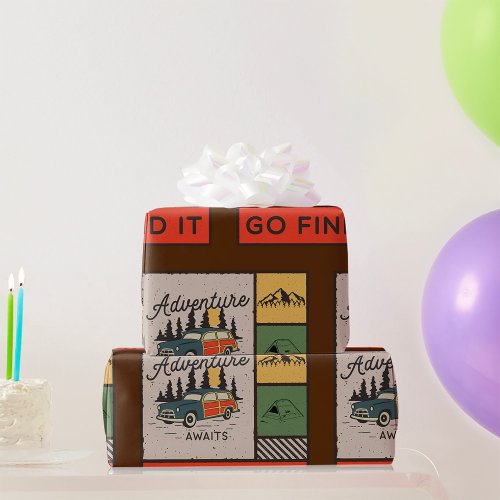Adventure Awaits Go Find It Wrapping Paper