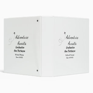 Adventure awaits graduation add name school year 3 ring binder