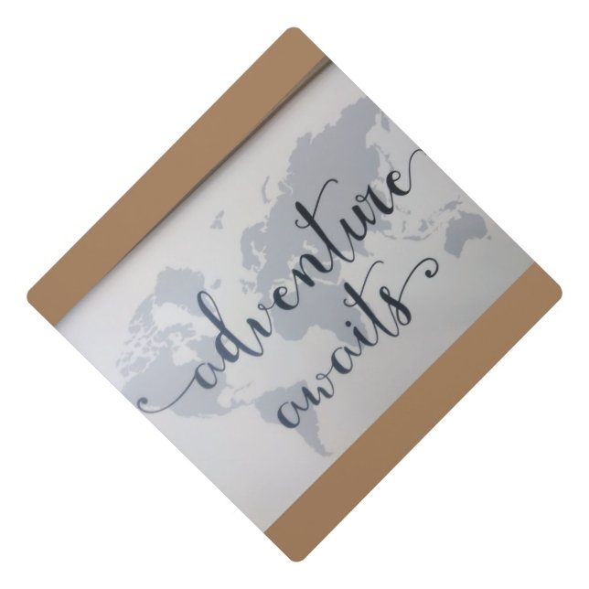 Adventure Awaits Graduation Cap Topper (Front)