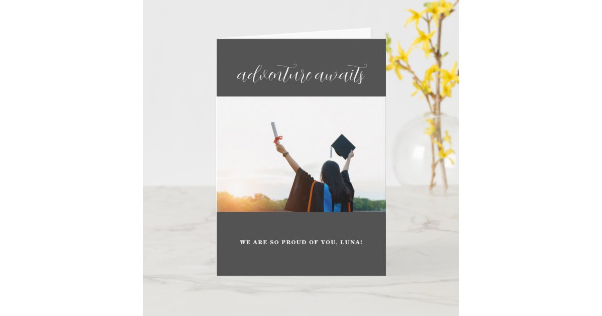 Adventure Awaits Graduation Card | Zazzle