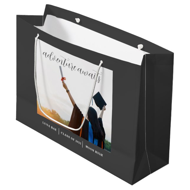 Adventure Awaits Graduation Gift Bag (Front Angled)