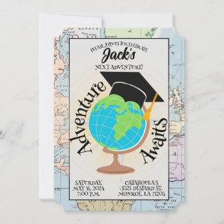 Adventure Awaits Graduation Party Invitation