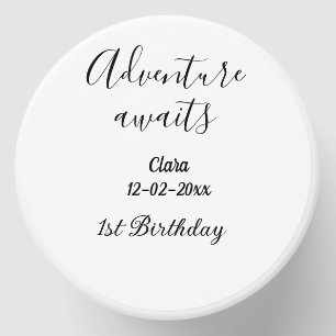 Adventure awaits happy 1st birthday name date simp mini candle favors