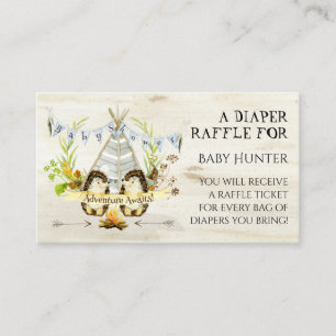 Adventure Awaits Hedgehog Teepee Diaper Raffle Enclosure Card