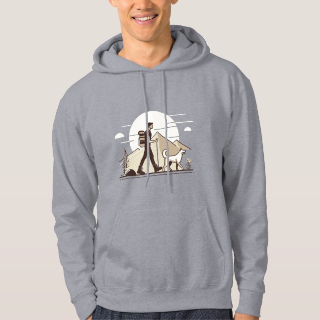  Adventure Awaits - Hiker and Dog Hoodie (Front)