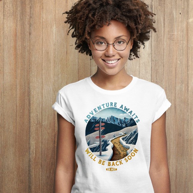 Adventure Awaits Hiking T-Shirt (Hiking Trail Mountains Adventure Awaits T-Shirt)